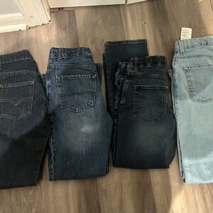 Lot of 4 kids size 12 Blue Denim Jeans 2 Levis 1 Lee 1 children Place jeans
